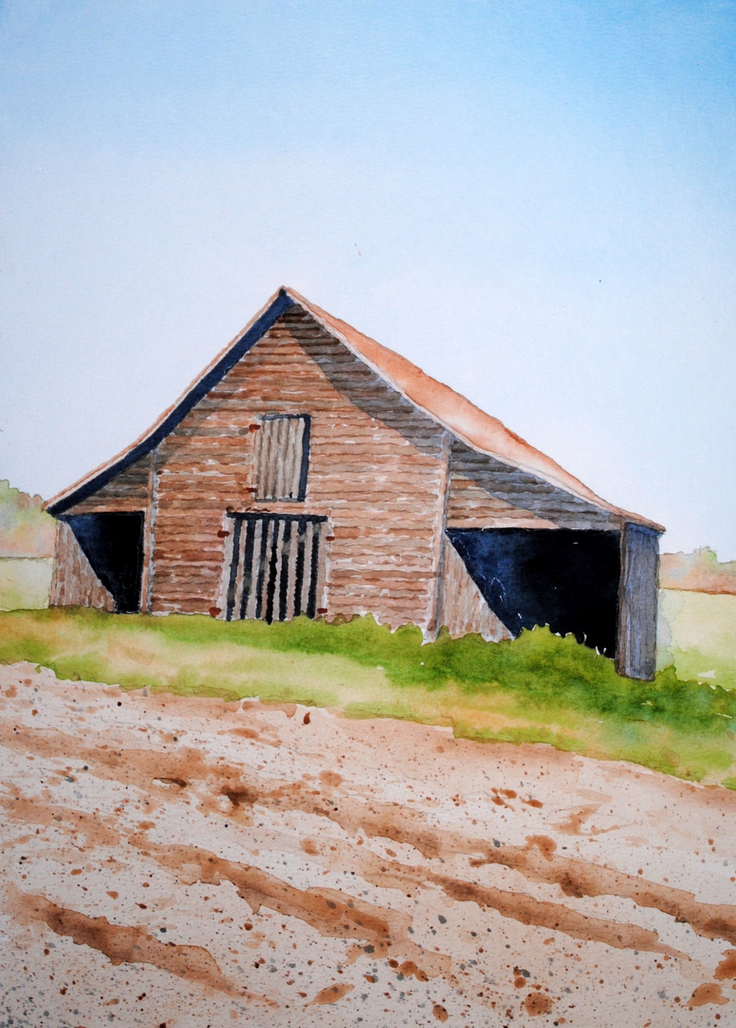 Click here to view old barn on a dirt road by sherman barnes