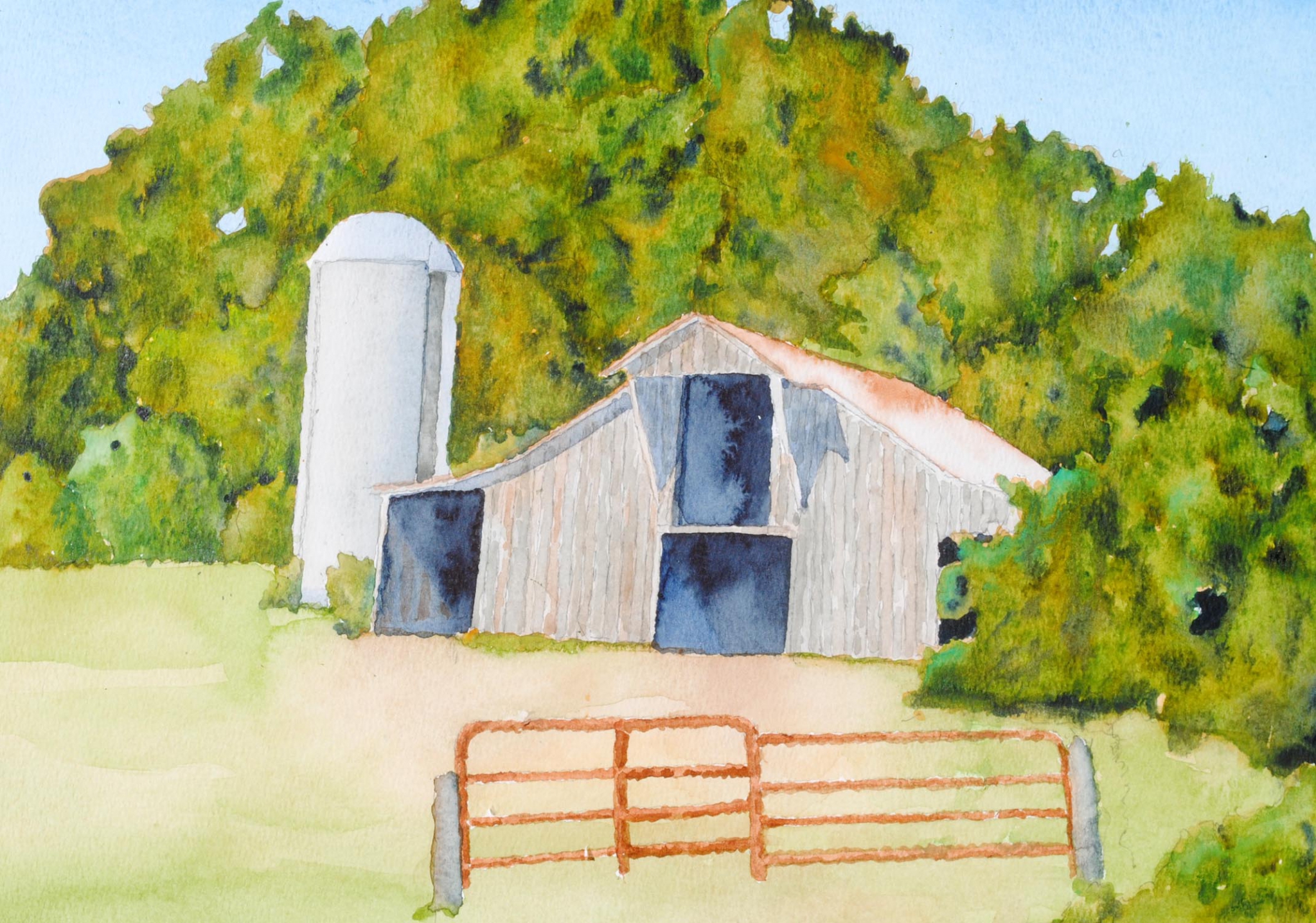 Click here to view old barn with gate by sherman barnes