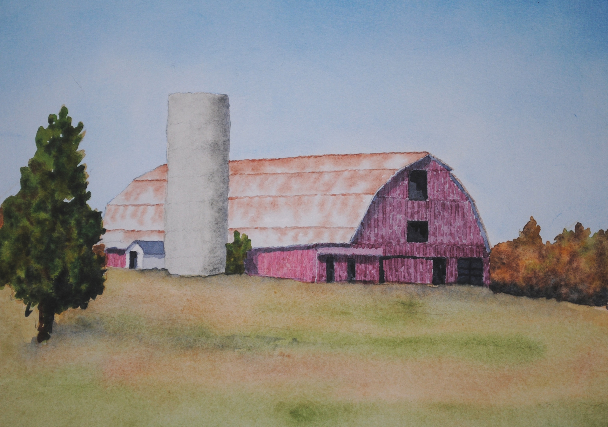 Click here to view red barn with silo by sherman barnes