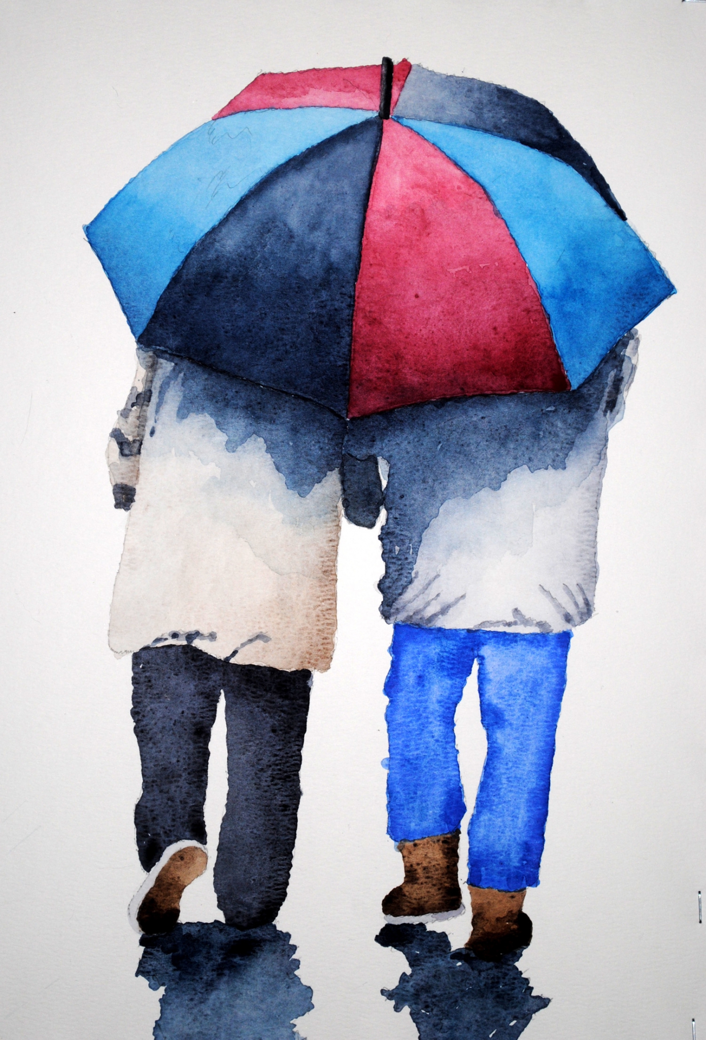 Click here to view old couple with umbrella by sherman barnes